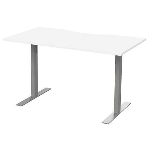 Skrivebord hev/senk med magebue 1400x900 HVIT