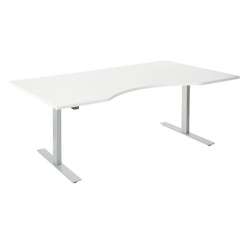 Skrivebord hev/senk med magebue 1800x900 HVIT
