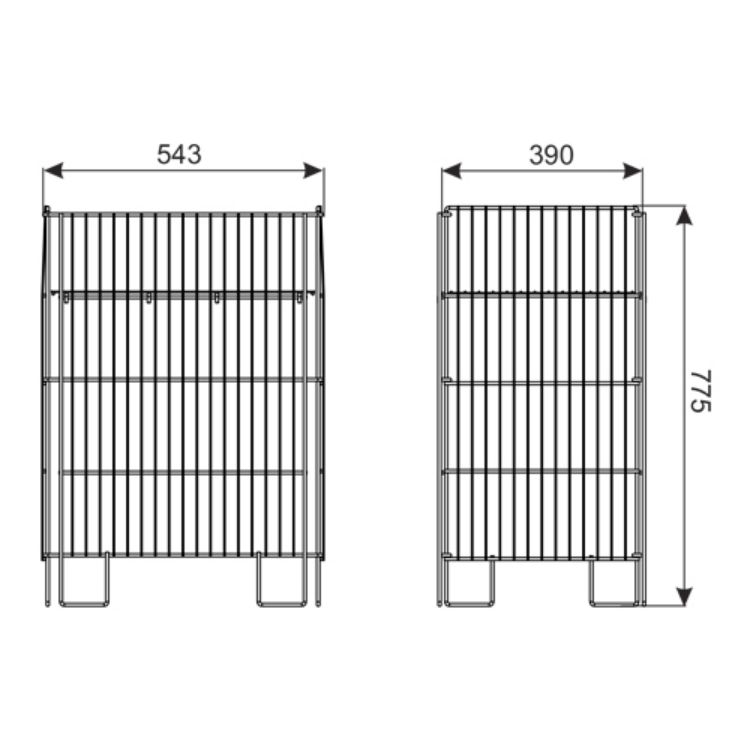 Foldbar eksponeringskurv 55x39x77 cm