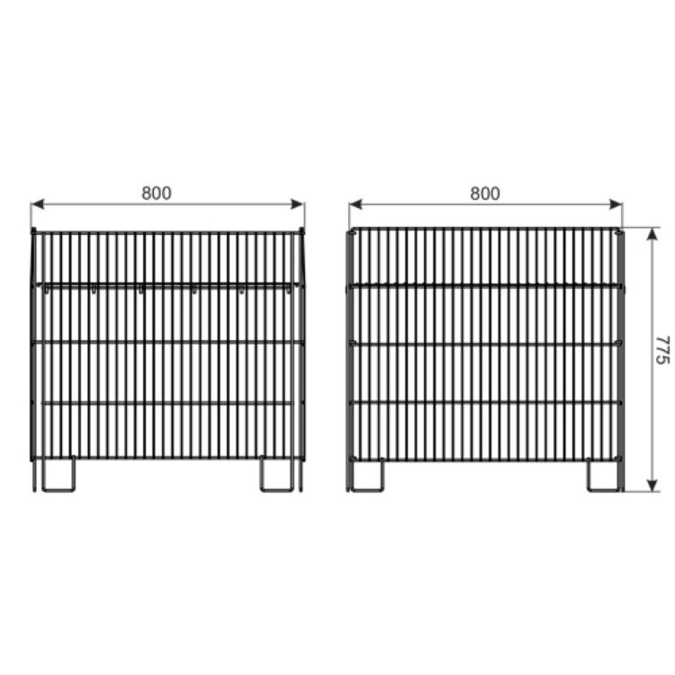 Foldbar eksponeringskurv 80x80x77 cm