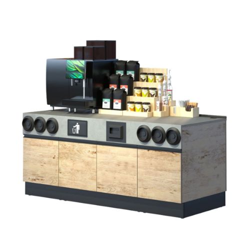 en kaffemodul med kaffemaskin og tilbehør