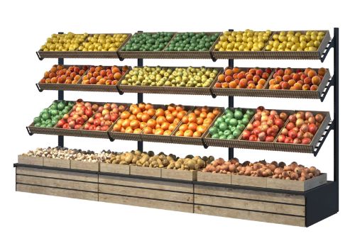 Vegghylle for frukt og grønt i serien Selected F&V, fra Smart Supply