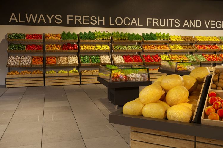 Frukt og grønt avdeling i dagligvarebutikk, fra Smart Supply