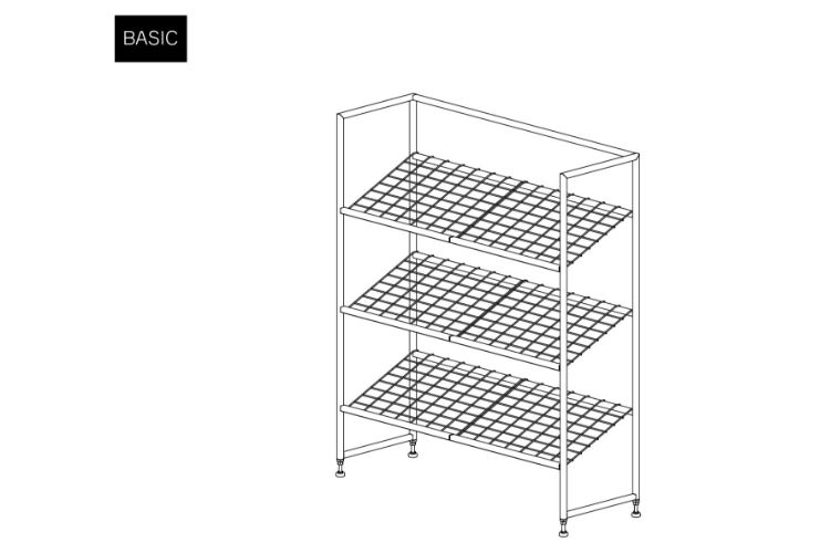 2d tegning av etasjebord for frukt og grønt, i serien Greora, av Smart Supply