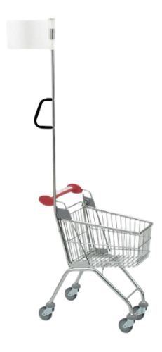 Bilde av Handlevogn til barn PREMIUM med GRÅTT håndtak