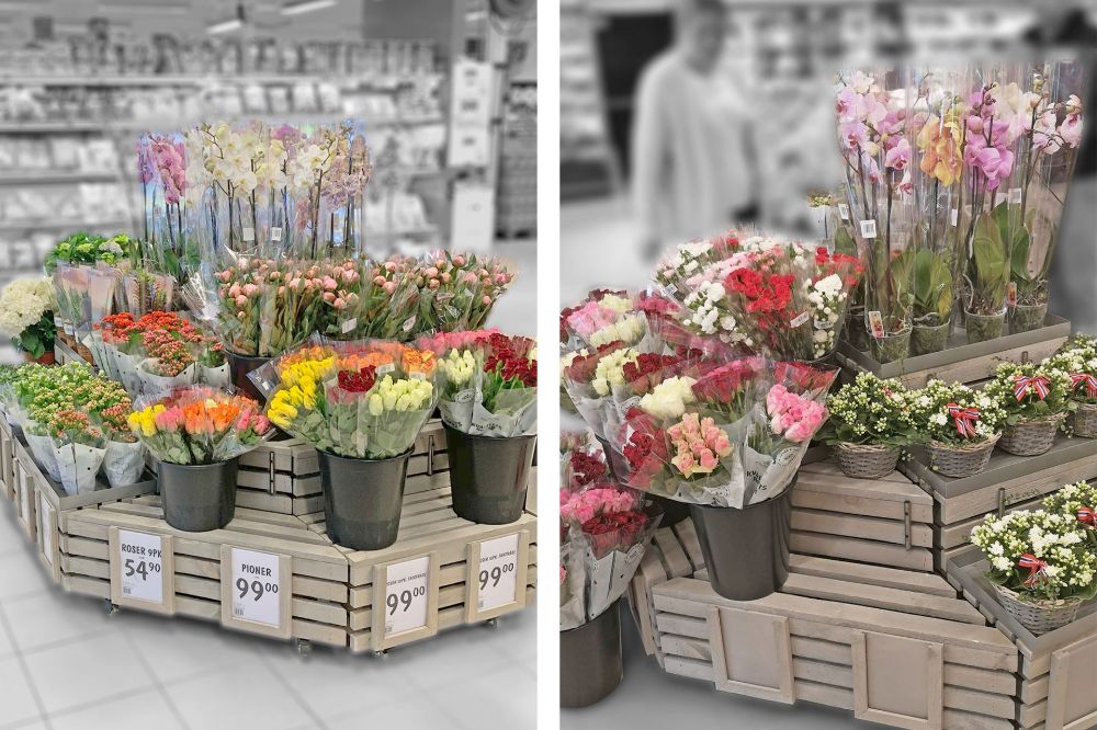 Bildecollage av sjokkselger for Blomstertorget, laget av Smart Supply