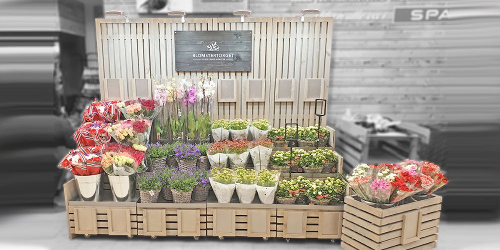 Butikkinnredning for blomstertorget, av smart supply